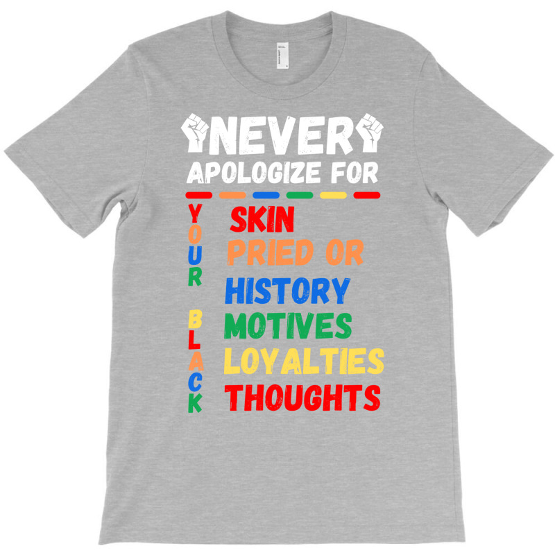 Never Apologizes For Your Blackness Of Black History Month Quote T-shirt | Artistshot