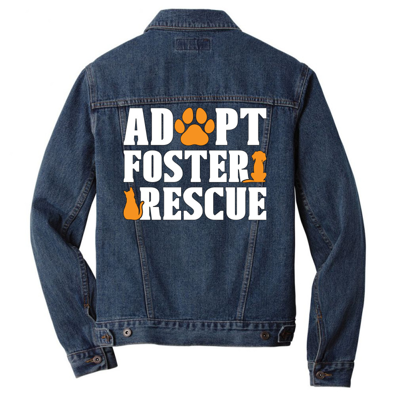 Animal Rescue Adopt Foster Adoption Animal Rescuer Red Men Denim Jacket by maciegfvrf | Artistshot