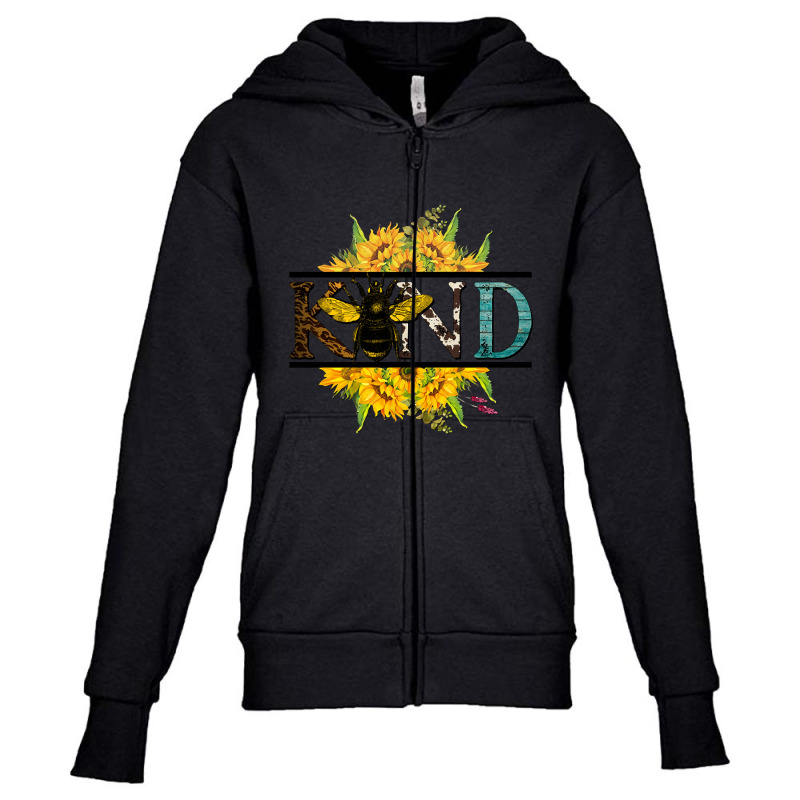 Limited Edition Bee Kind Sunflower Bee Autumn Fall Design Youth Zipper Hoodie | Artistshot