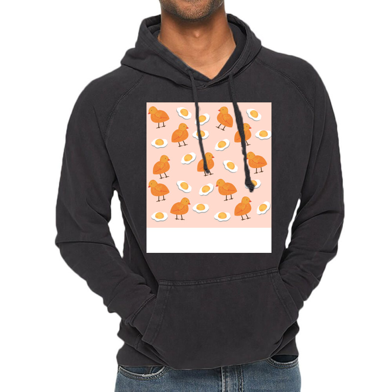 Cute Chicken And Egg Yolk Nursery Pattern Funny Vintage Hoodie by halaruzheyu1 | Artistshot