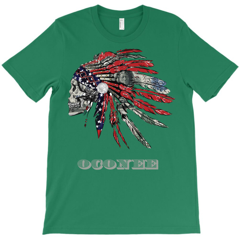 Oconee Native American Indian Flag Money Headress 80s T-shirt | Artistshot