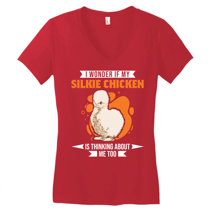 Custom Silkie Chicken Chickens Aesthetic Women's V-neck T-shirt By ...