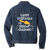 Rubber Chicken Enthusiast Loud Scream Yellow Music Men Denim Jacket | Artistshot