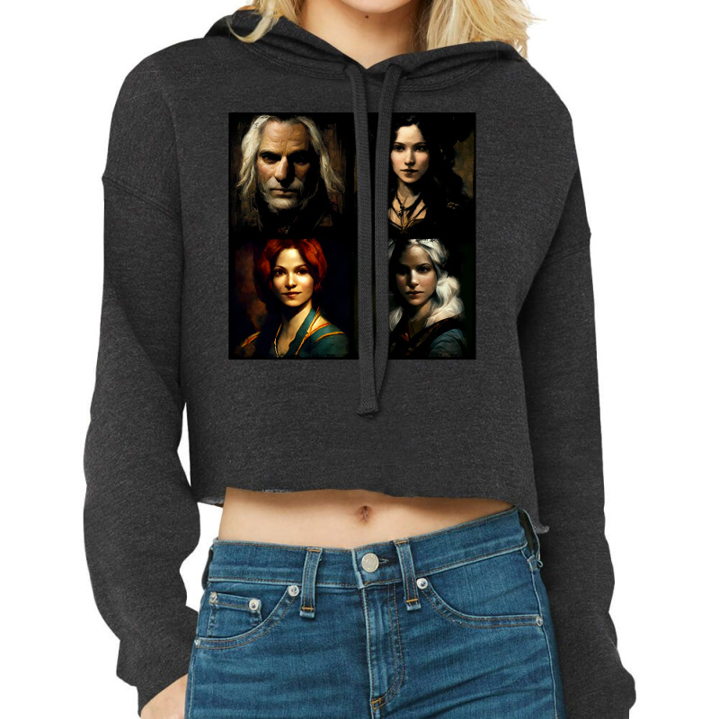 Renaissance Paintings   Chiaroscuro   Digital Art   Witcher Funny Cropped Hoodie by grgeskescx | Artistshot