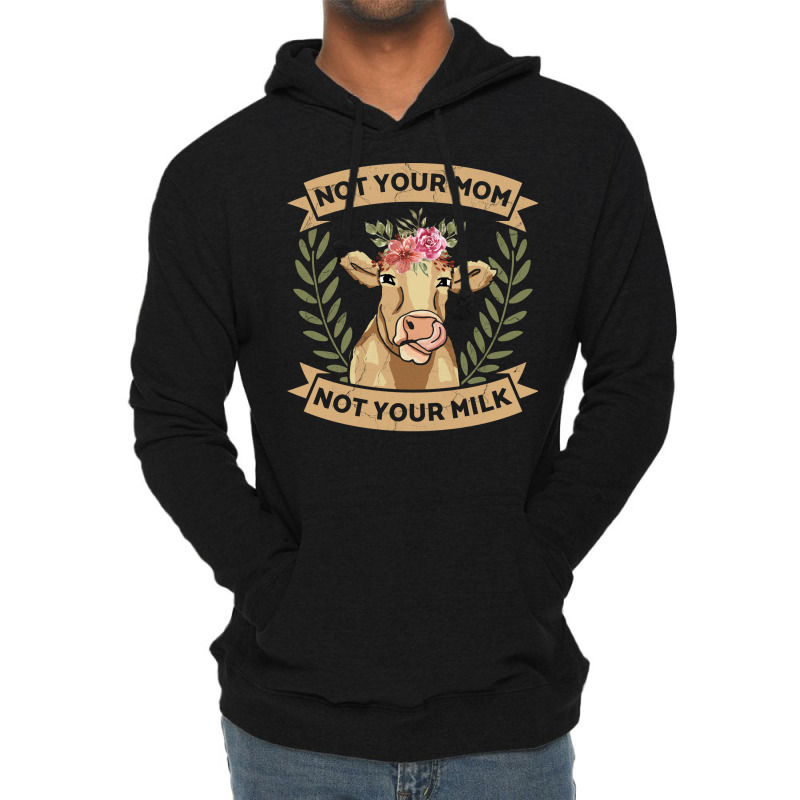 Not Your Mom Not Your Milk Animal Rights Rescue 70s Lightweight Hoodie by tiffeosongoc | Artistshot