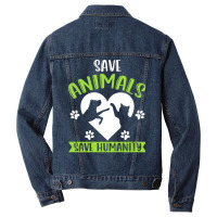 Save Animals Serve Humanity Hippie Men Denim Jacket | Artistshot