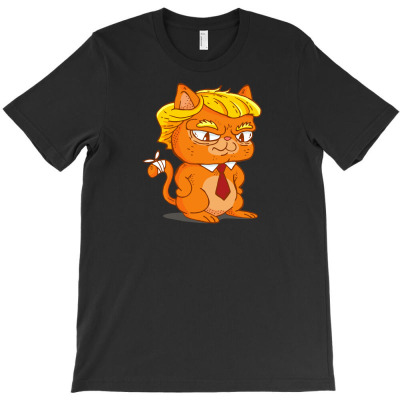 Trump Cat Cartoon T-shirt Designed By Dirja Lara Amerla