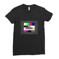 Closing Date Analog Television Test Pattern 90s Party 80s Outfit Retro Ladies Fitted T-shirt | Artistshot