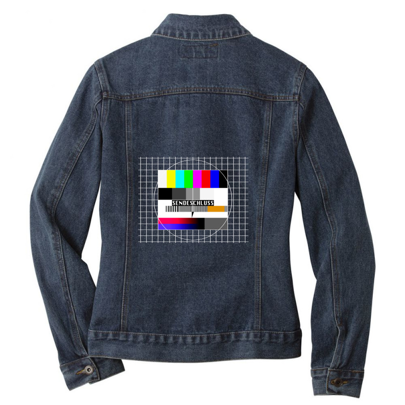 Closing Date Analog Television Test Pattern 90s Party 80s Outfit Retro Ladies Denim Jacket by PhillipVickers | Artistshot