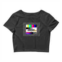 Closing Date Analog Television Test Pattern 90s Party 80s Outfit Retro Crop Top | Artistshot