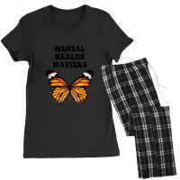 Mental Health Matters Mental Health Butterfly Psychology Pullover Hood Women's Pajamas Set | Artistshot