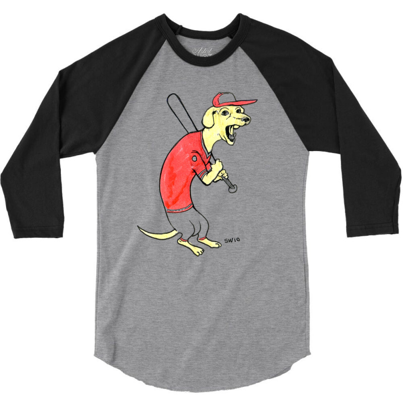 Dachsund Baseball Hipster 3/4 Sleeve Shirt | Artistshot