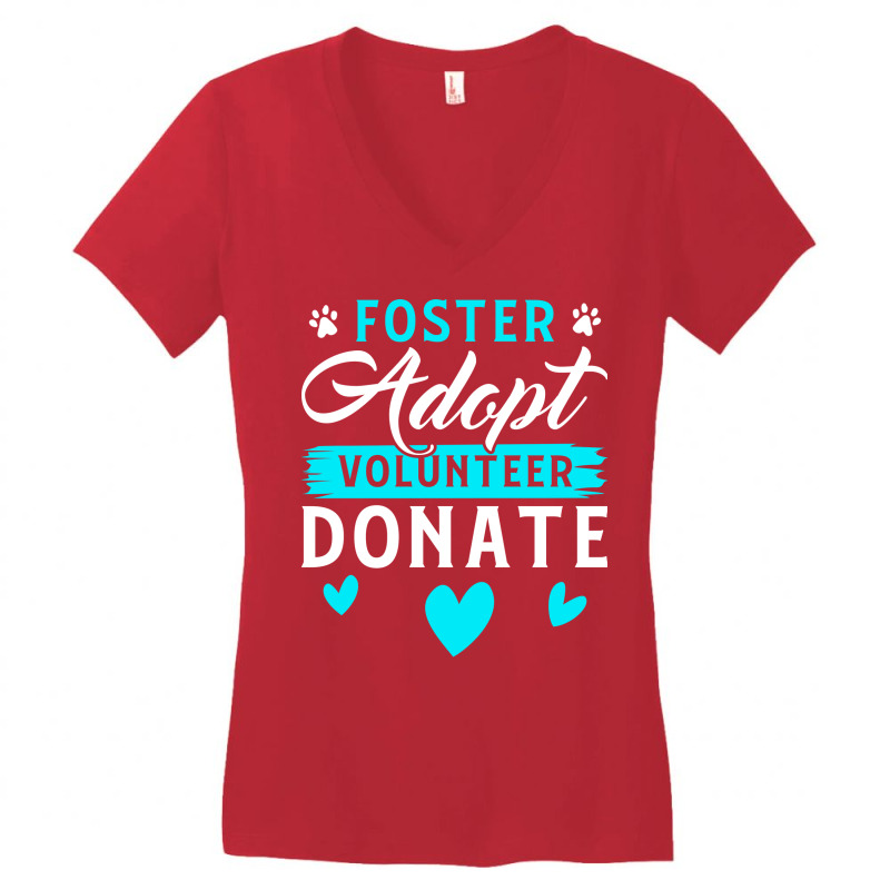 Foster Adopt Volunteer Donate Funny Animal Rescue Foster Hipster Natur Women's V-Neck T-Shirt by taosifabriild | Artistshot