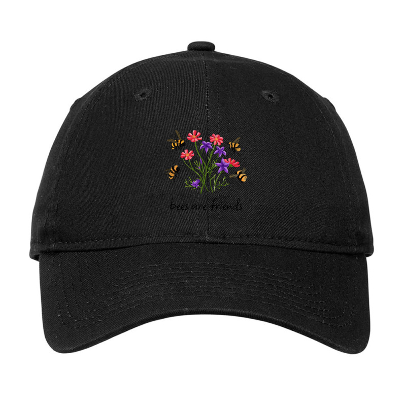 Hot Trend Bees Are Friends - Bees And Wildflowers Adjustable Cap by declangreenwood | Artistshot