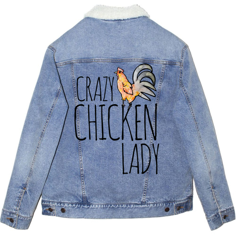 Crazy Chicken Lady Blue Unisex Sherpa-Lined Denim Jacket by lodenbuduanf | Artistshot