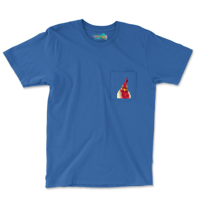 Chicken Face With Staring Eyes Comb Wattles Summer Pocket T-Shirt by hsiehoribkau | Artistshot