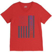 American Flag Anthropology Anthropologist 70s V-neck Tee | Artistshot