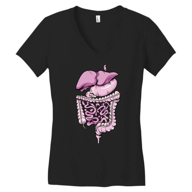 Detailed Digestive System Green Women's V-Neck T-Shirt by jenalyihyet | Artistshot