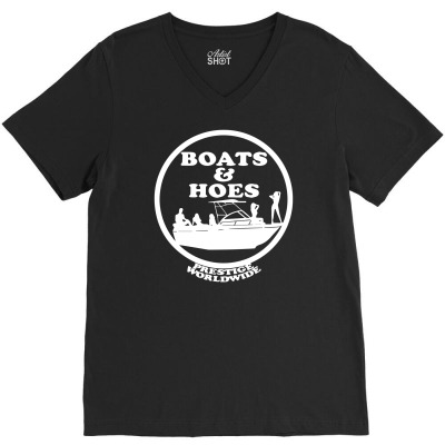 Boats And Hoes V-neck Tee Designed By Mdk Art