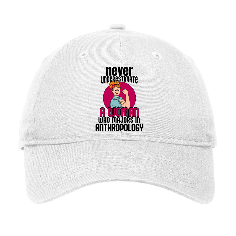 Never Underestimate Woman Anthropology Aesthetic Adjustable Cap | Artistshot