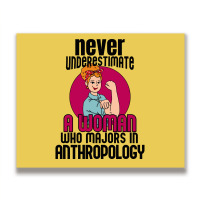 Never Underestimate Woman Anthropology Aesthetic Metal Print Horizontal | Artistshot