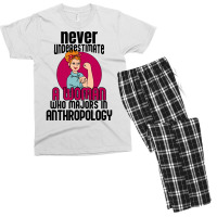 Never Underestimate Woman Anthropology Aesthetic Men's T-shirt Pajama Set | Artistshot