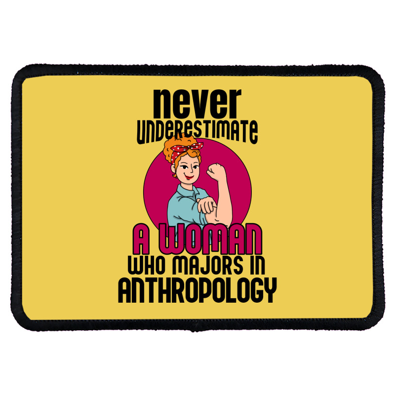 Never Underestimate Woman Anthropology Aesthetic Rectangle Patch | Artistshot