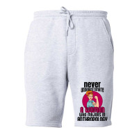 Never Underestimate Woman Anthropology Aesthetic Fleece Short | Artistshot