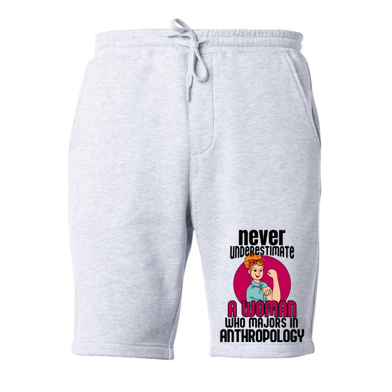 Never Underestimate Woman Anthropology Aesthetic Fleece Short | Artistshot