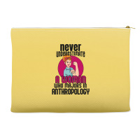 Never Underestimate Woman Anthropology Aesthetic Accessory Pouches | Artistshot