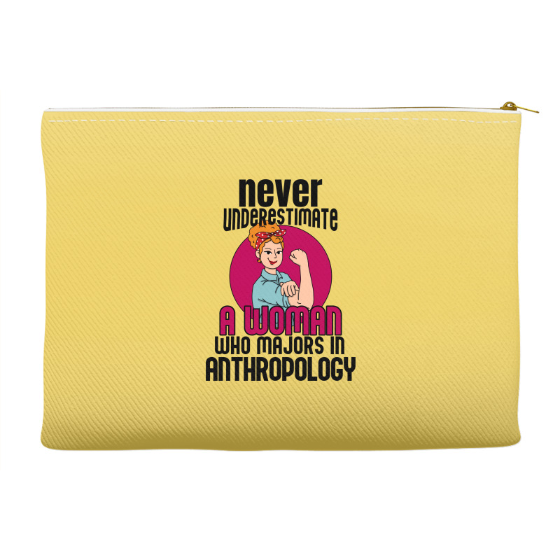 Never Underestimate Woman Anthropology Aesthetic Accessory Pouches | Artistshot