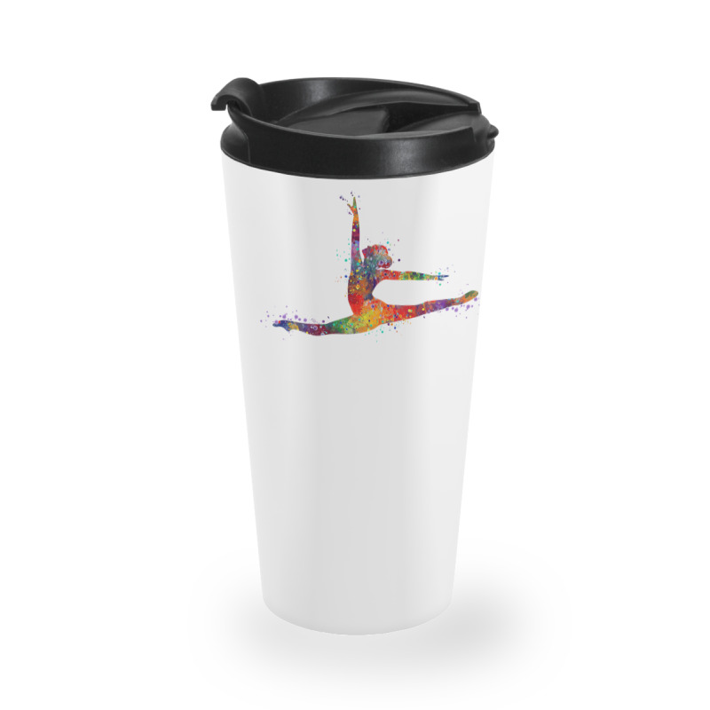 Girl Gymnastics Twine Watercolor Travel Mug | Artistshot