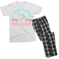 Funny Farmer Animal I Work Around The Gluck Chickens Lover Nature Men's T-shirt Pajama Set | Artistshot