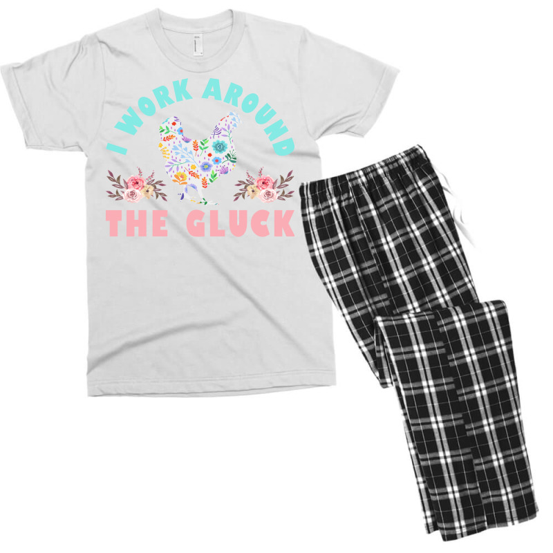 Funny Farmer Animal I Work Around The Gluck Chickens Lover Nature Men's T-shirt Pajama Set by drudlahi1 | Artistshot