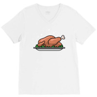 Roast Chicken Dish Cartoon 70s V-neck Tee | Artistshot