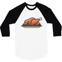 Roast Chicken Dish Cartoon 70s 3/4 Sleeve Shirt | Artistshot