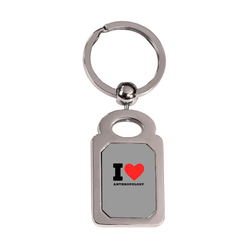 I Love Anthropology Aesthetic Silver Rectangle Keychain | Artistshot