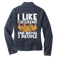 Funny Farming Chicken Lover Farmer Farm Animals Chicken Stars Ladies Denim Jacket | Artistshot