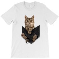 Brown Cat Sits In Pocket  Cats Tee  Gifts T-shirt | Artistshot