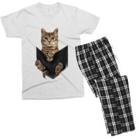 Brown Cat Sits In Pocket  Cats Tee  Gifts Men's T-shirt Pajama Set | Artistshot