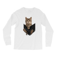 Brown Cat Sits In Pocket  Cats Tee  Gifts Long Sleeve Shirts | Artistshot