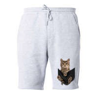 Brown Cat Sits In Pocket  Cats Tee  Gifts Fleece Short | Artistshot