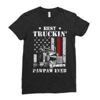 Best Truckin' Pawpaw Ever Flag T Shirt Father's Day T Shirt Ladies Fitted T-shirt | Artistshot