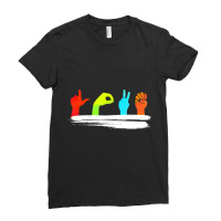 Love Spelled In American Sign Language Valentine's Ladies Fitted T-shirt | Artistshot