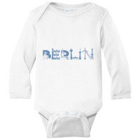 Limited Edition Berlin Skyline Landmarks Silhouette Long Sleeve Baby Bodysuit | Artistshot