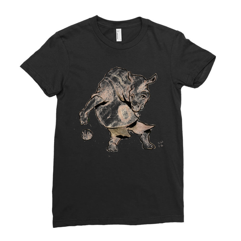 Rhino Basketball Boy Ladies Fitted T-Shirt by ceciloxhevic | Artistshot