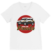 Save The (fiat) Panda! V-neck Tee | Artistshot