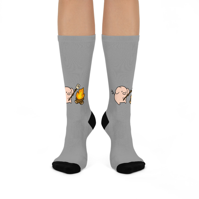 Campfire Pig Crew Socks | Artistshot