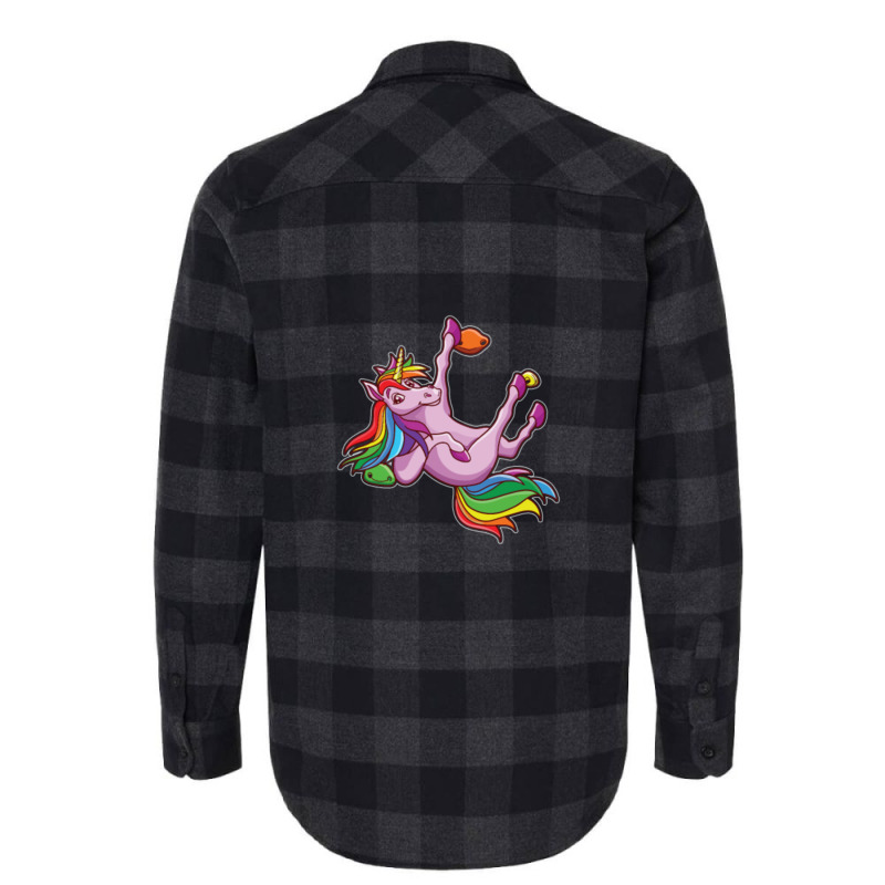 Funny Unicorn Rock Climbing Bouldering Rainbow Flannel Shirt | Artistshot