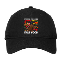 Running Turkey Fast Food Thanksgiving Adjustable Cap | Artistshot